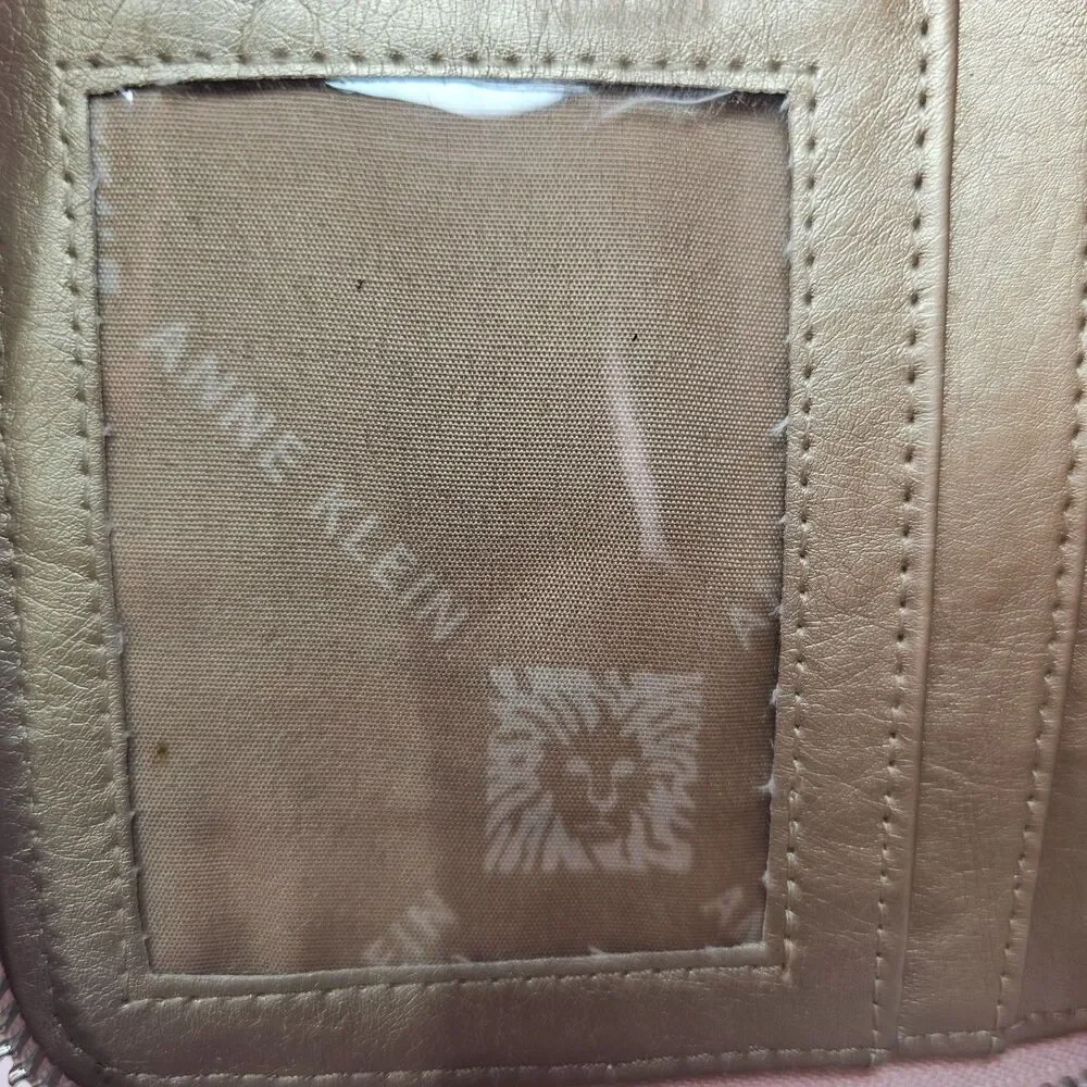 Anne Klein Blush Pink Zip Around Wristlet Wallet Clutch Organizer Faux Leather